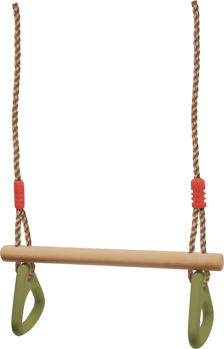 small foot Schaukel mit Turnringen 2 in 1, Kinderschaukel aus Holz, mit Metallringen zum Aufhängen,