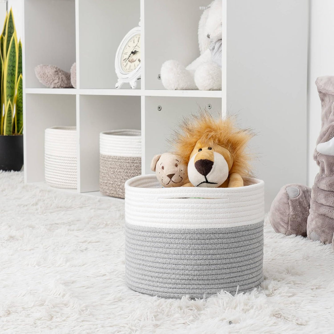 TIMEYARD Aufbewahrungskorb Kinder, Wäschekorb Kinderzimmer Klein, Baumwollkorb, Spielzeugkorb, Gesch