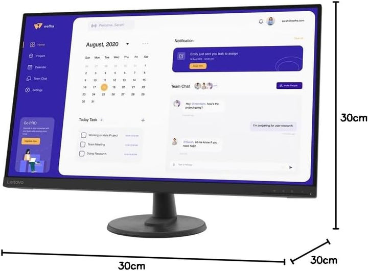 Lenovo D32u-40 | 31,5" 4K Monitor | 3840x2160 | 60Hz | 250 nits | 4ms Reaktionszeit | HDMI | Display