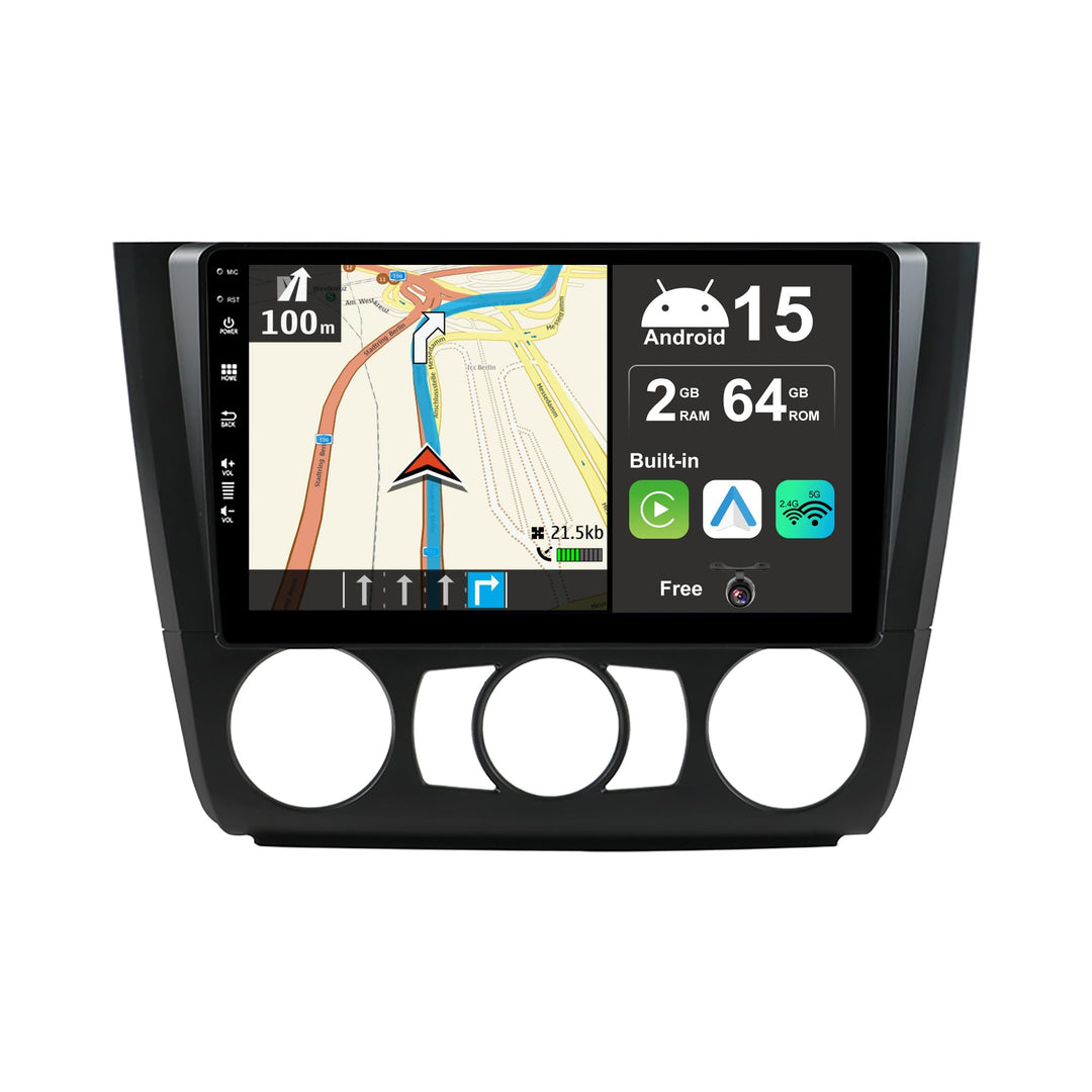 JOYX Android 15 IPS Autoradio Passt für BMW 1 Series E81/E82/E87/E88 (2004-2012) - Eingebautes CarPl