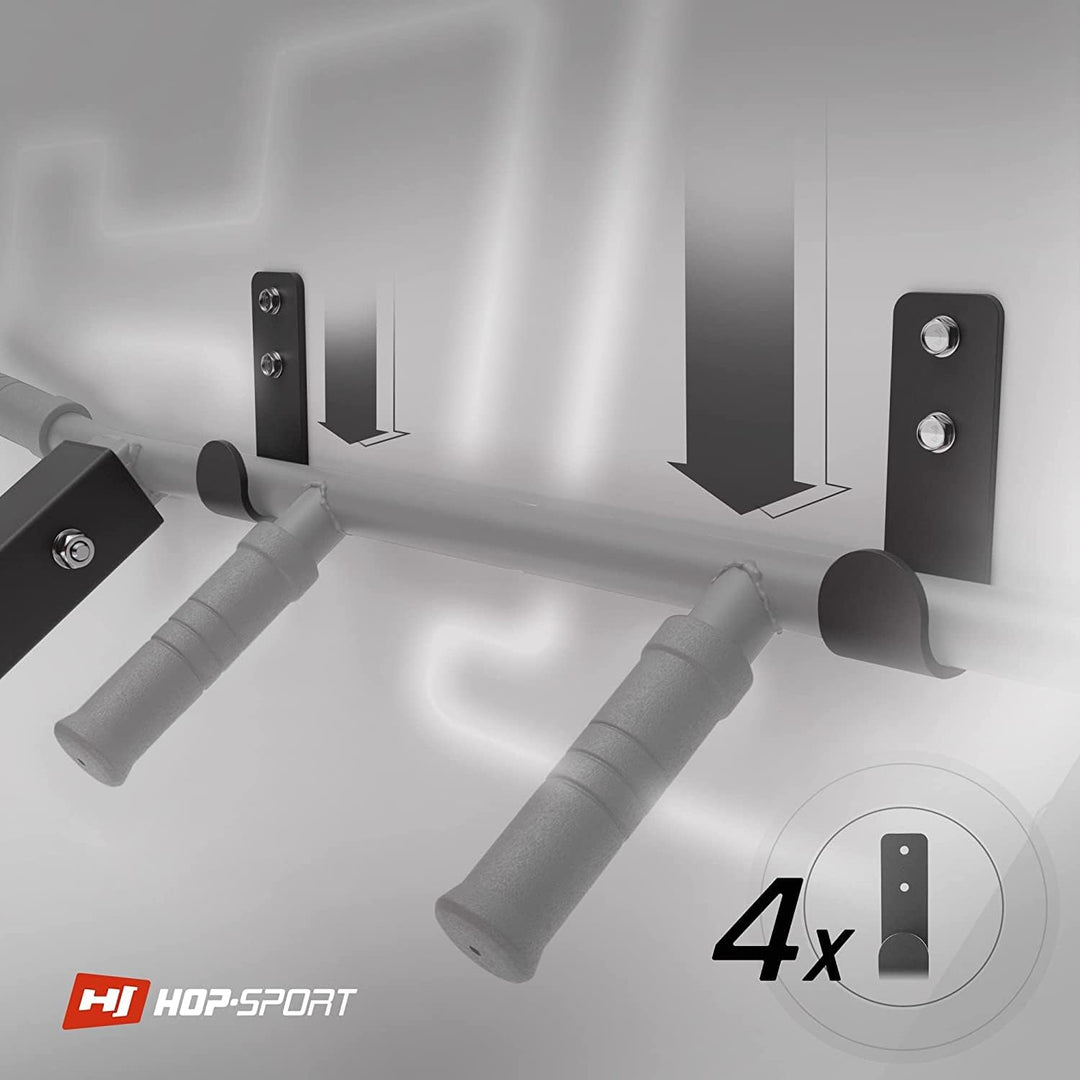 Hop-Sport 2in1 Kraftstation HS-1007K - Dip-Station mit Klimmzugstange zur Wandmontage - Pull Up Bar