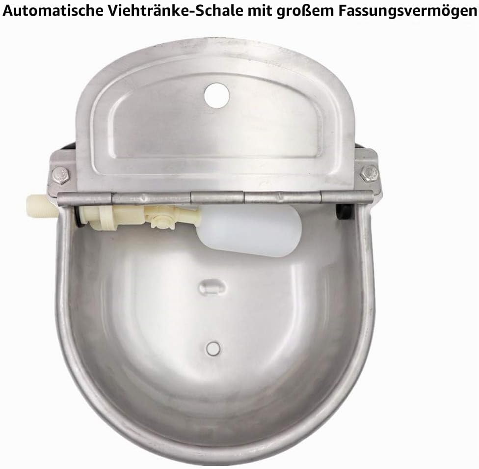 MOGOULUA Edelstahl Rindertränke Automatische Kuhtränke Ziegentränke Grosse Kapazität Schaf Viehtränk