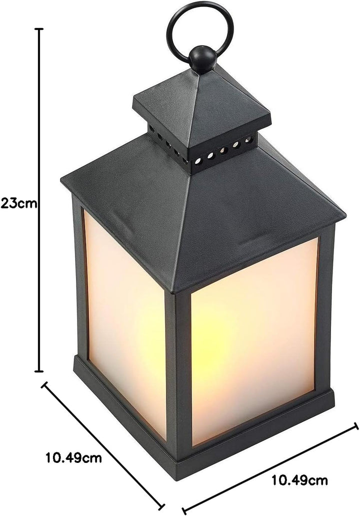 Lunartec Flackerlicht LED: 2er Pack LED-Laterne mit realistischem Flammenspiel und Timer (Laterne mi