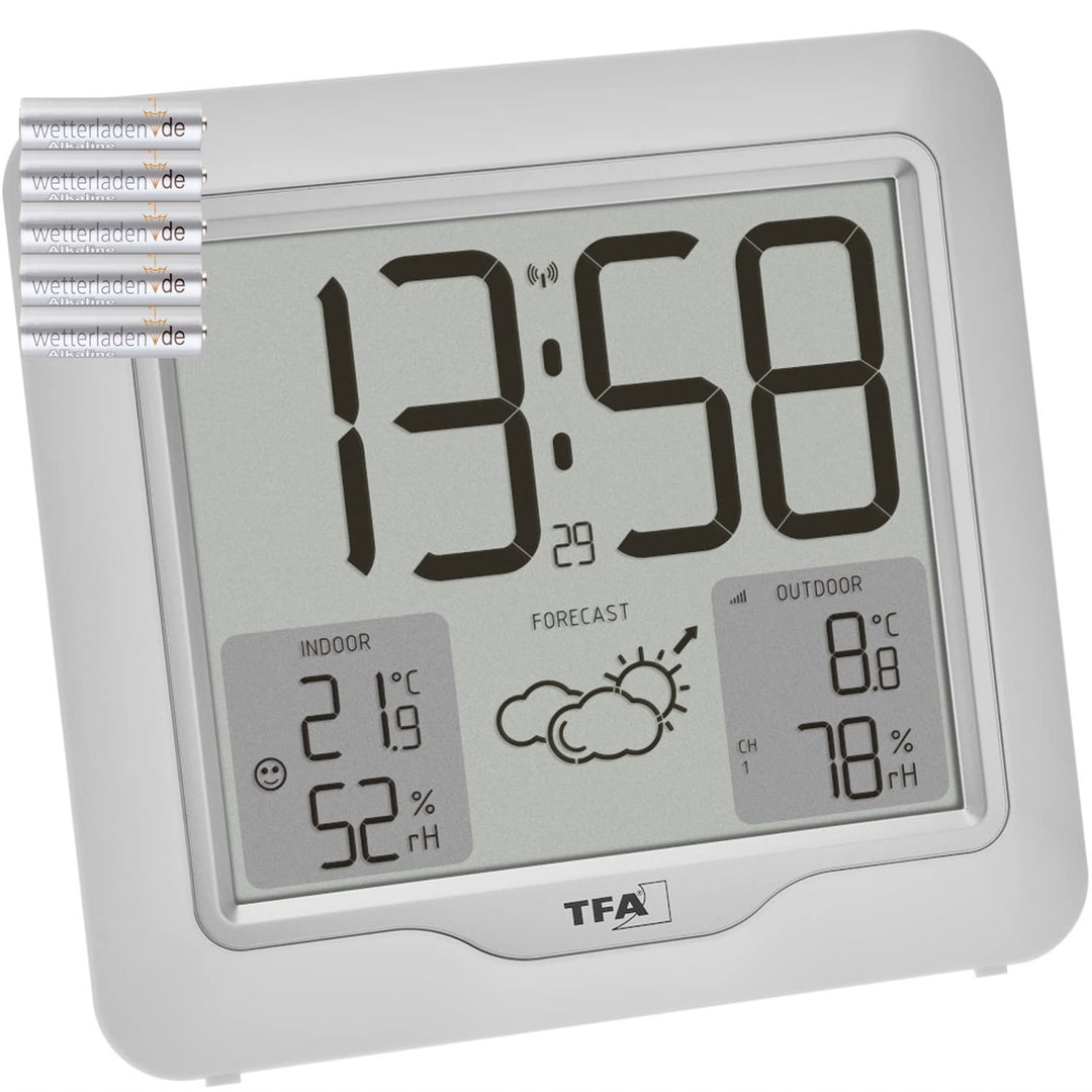 TFA Dostmann Digitale Funk Wetterstation Metro Plus, 35.1164.02, inkl Aussensender, Temperatur und L