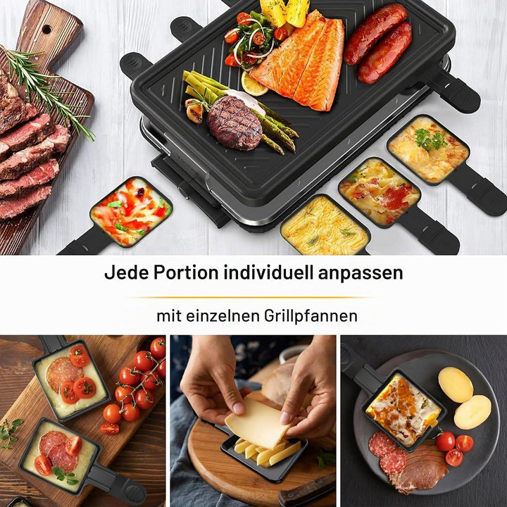 ipow Raclette Pfännchen 8 Stück, Mini Raclette Pfännchen Ersatz Antihaftbeschichtet für Raclette Zub