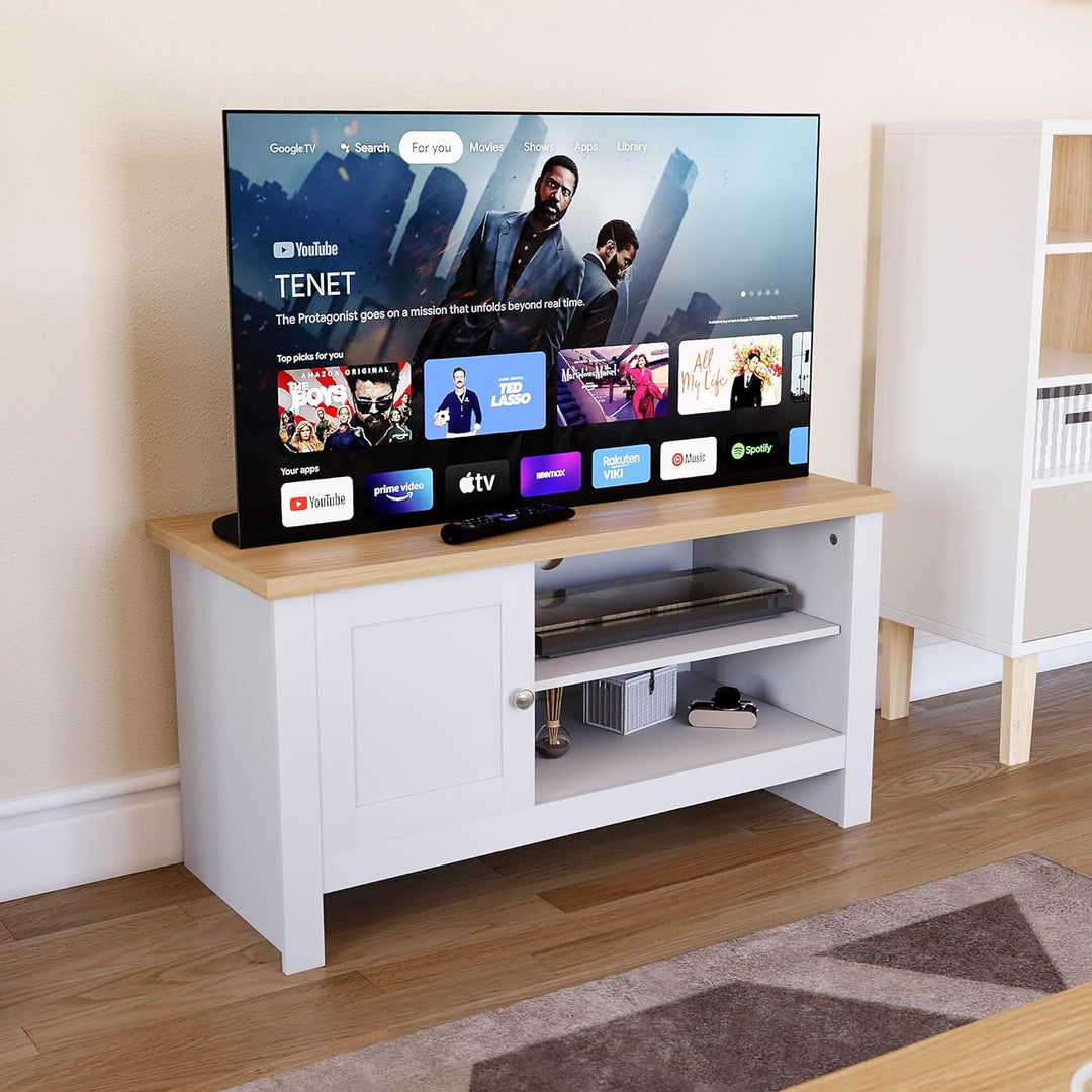 Vida Designs TV-Bänke & Lowboards, MDF, Spanplatte und Melaminfurnier, Weiss, Standard, Weiss