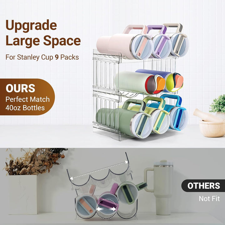 Grösser Flaschenhalter, Schrank Organizer für Küche, Flaschenregal Stapelbar für Küchen Organizer, W