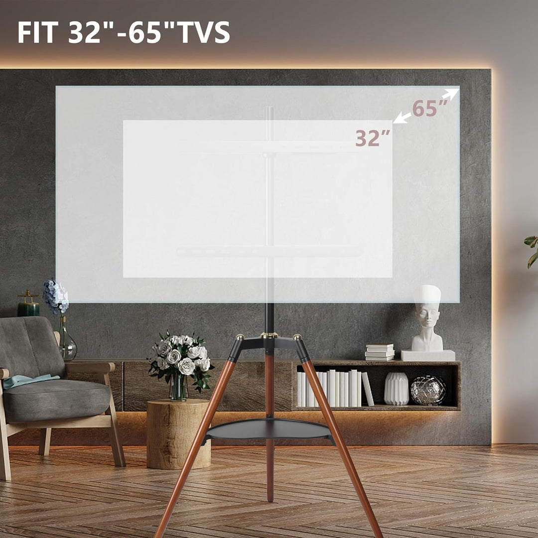 ETHU Ständer Tripod Fernsehständer，TV Stand für 32-65 Zoll Fernseher, Modern TV Standfuss Höhenverst