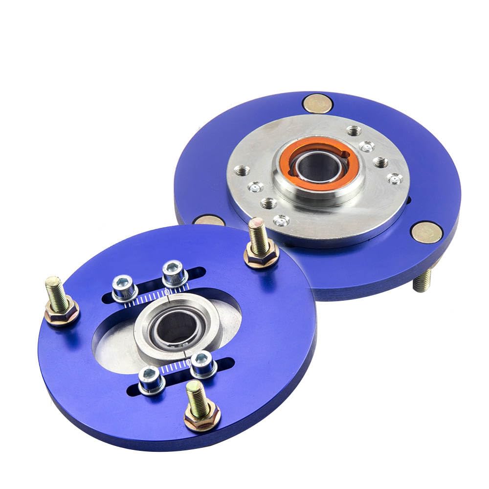 maXpeedingrods 2 Stück Domlager für 3er E36 M3 Vorne Camber Plate Federbeinlager Blau für E36 Blau,