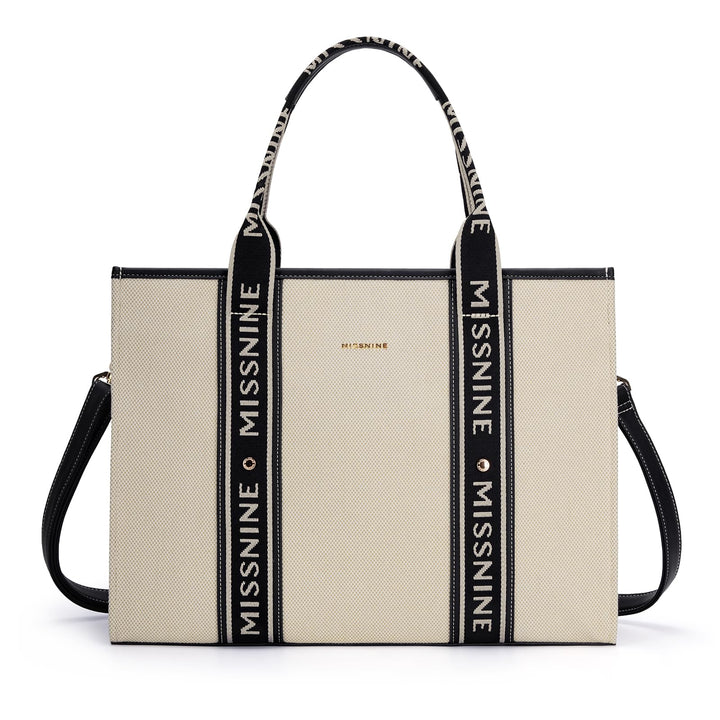 Missnine Tragetasche Canvas-Laptoptasche 15,6 Zoll Handtasche Damen Aktentasche für Damen grosse Kap