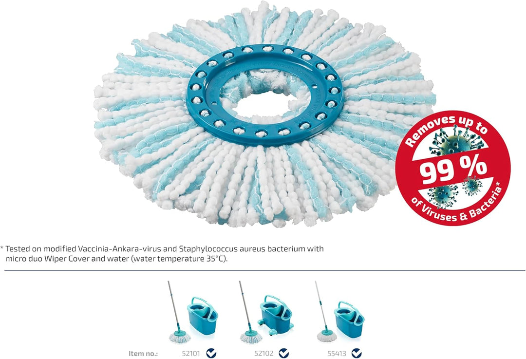 Leifheit Ersatzkopf CLEAN TWIST Disc Mop Ergo micro duo 6er Set, Wischbezug Disc Mop Ergo, Ersatzbez