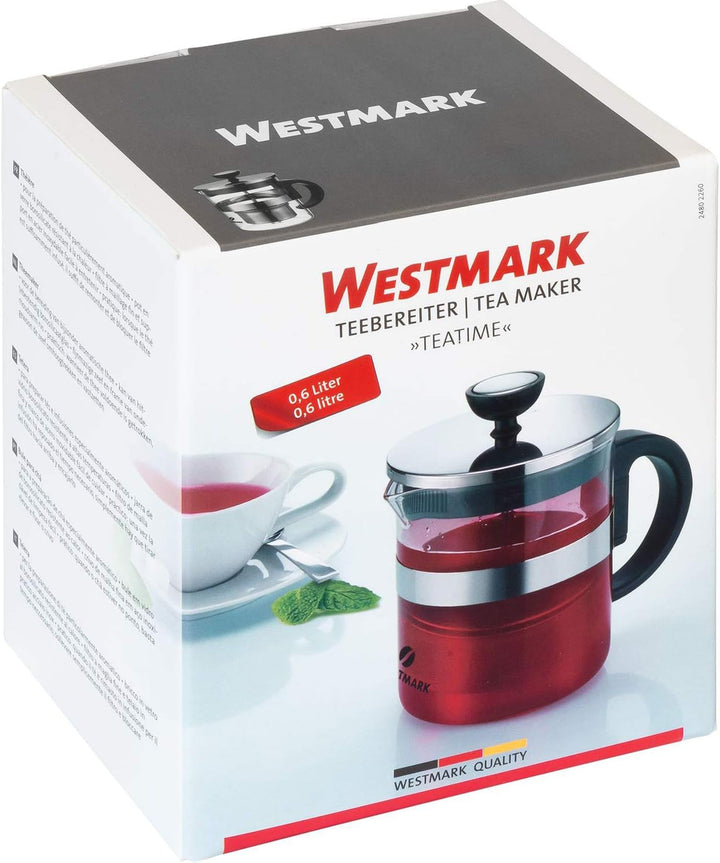 Westmark Teebereiter, 600 ml, Teatime, BPA-frei, Borosilikatglas und Edelstahl, 24802260, 600 ml