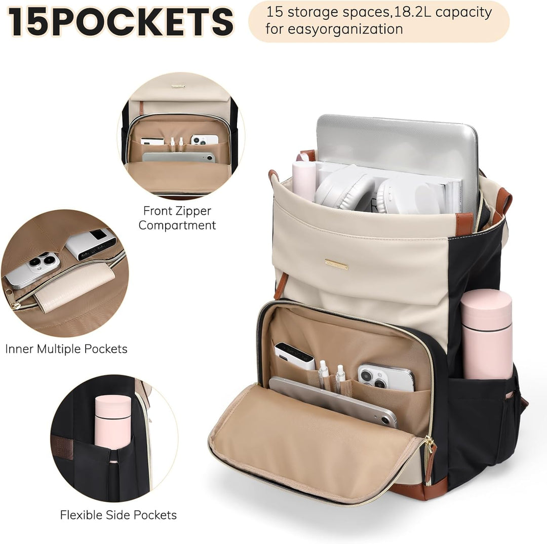 GOLF QUALITY Rucksack Damen 16 Zoll,Elegant Laptop Handtasche 2 in 1, Schultasche Women Tagesrucksäc
