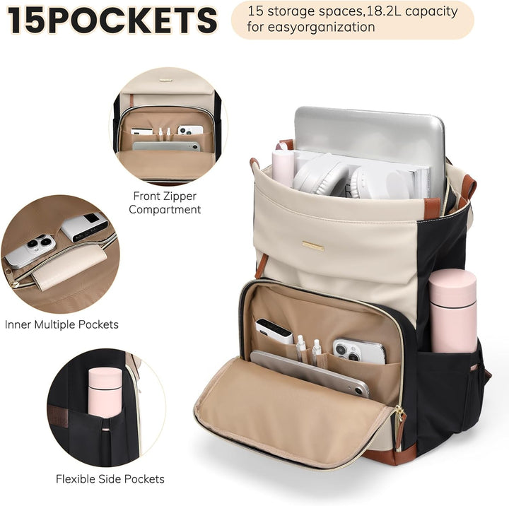 GOLF QUALITY Rucksack Damen 16 Zoll,Elegant Laptop Handtasche 2 in 1, Schultasche Women Tagesrucksäc