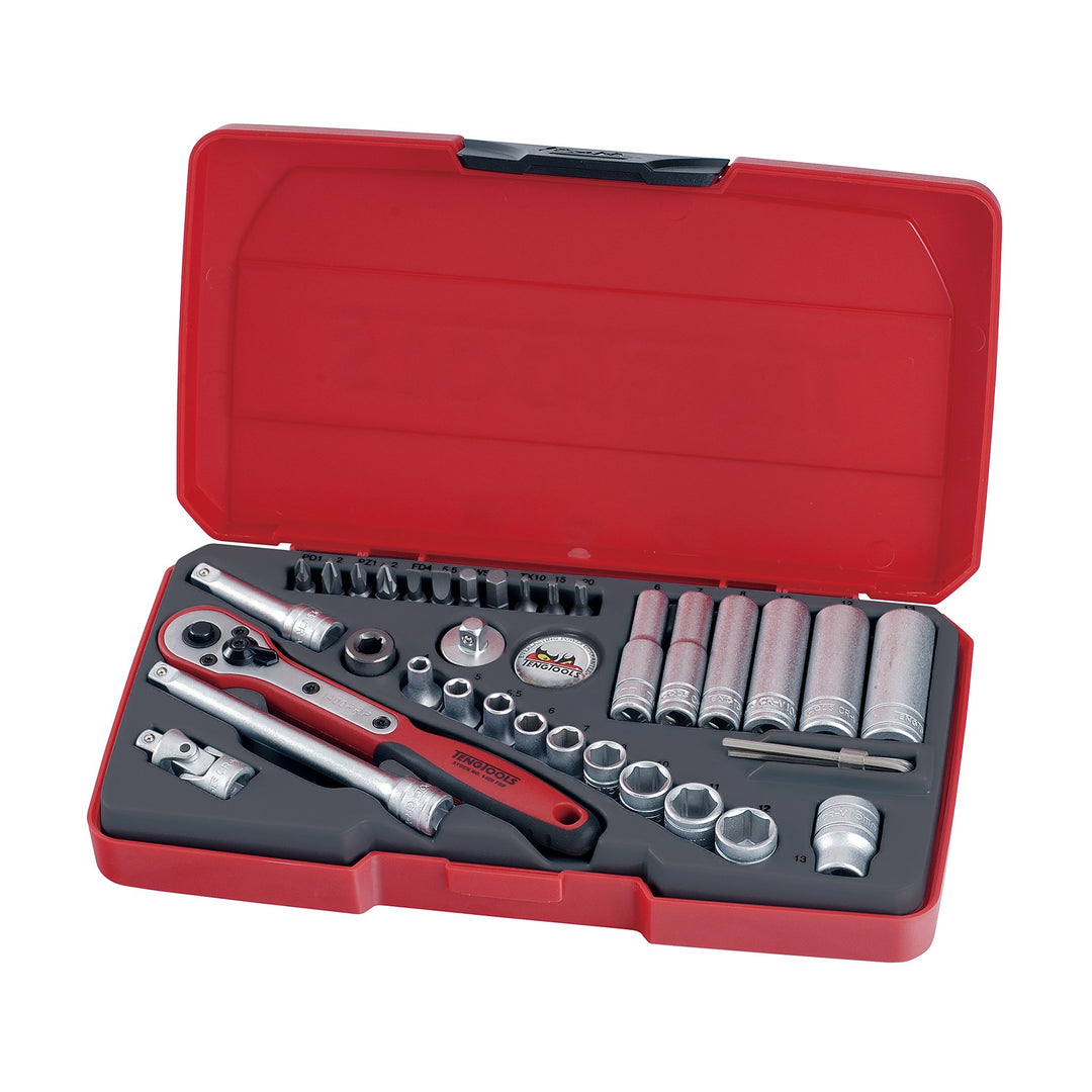 Teng T1436 Socket Set Metric 36 Piece 1/4in Drive, 1