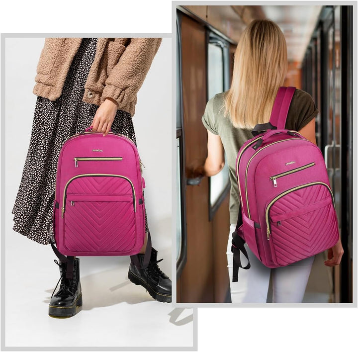 YAMTION Rucksack Damen,Schulrucksack Mädchen Teenager Schultasche Frauen 17.3 Zoll Laptop Rucksack m
