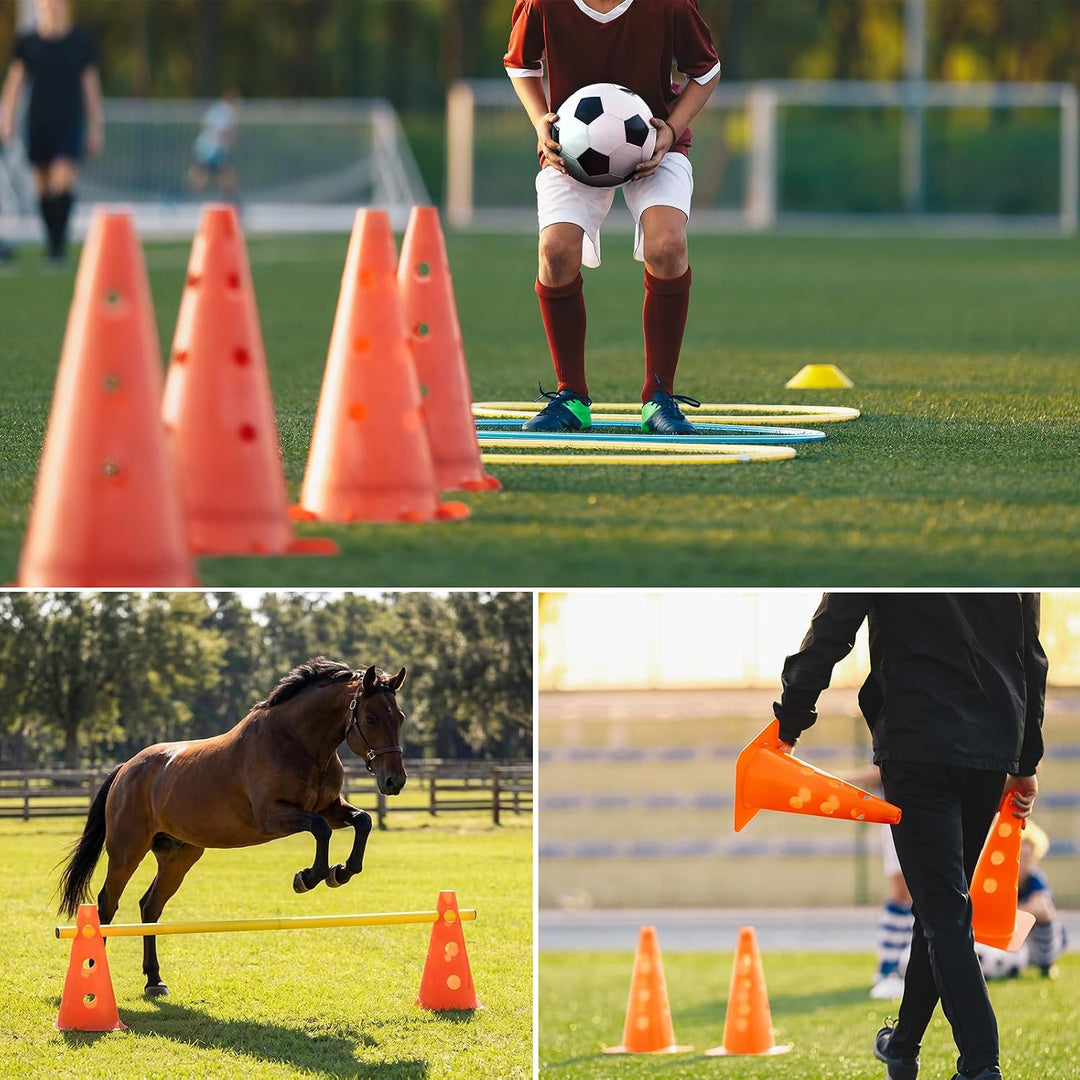 6er Agility Set Hunde,Agility Hürden Steckhürden Set,Steckhürdenset für Koordinationstraining,12 Keg