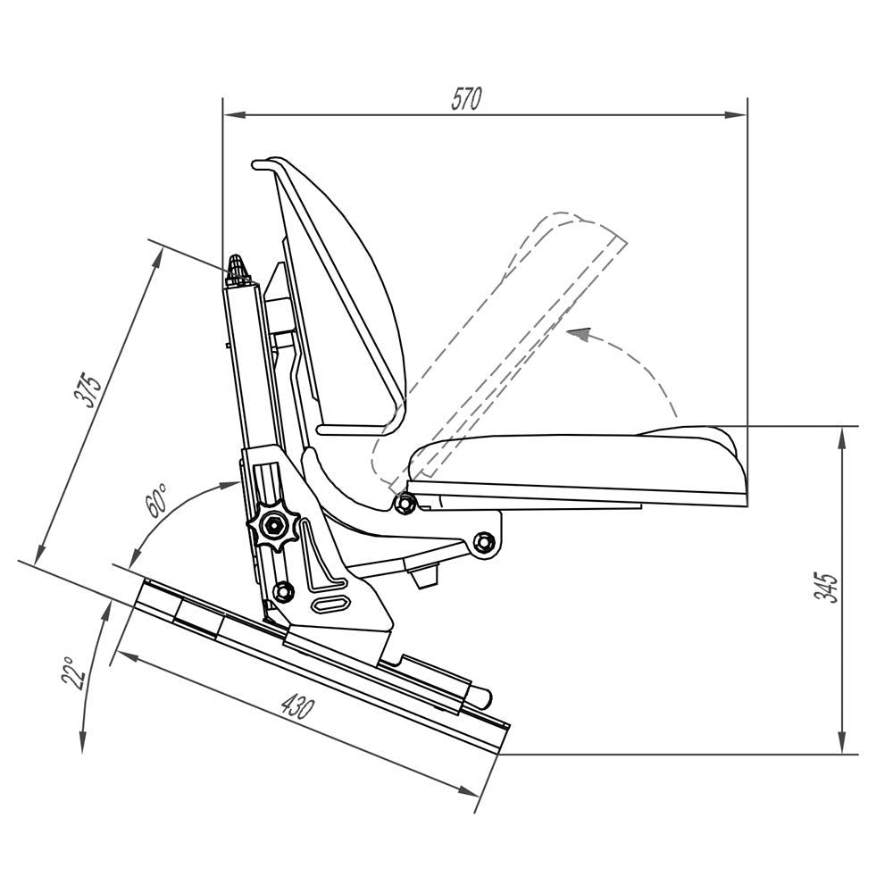 passend Deutz KHD Traktorsitz Schleppersitz 06 07 klappbar Universalsitz Trecker Sitz Oldtimer gefed