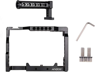 Andoer Camera Cage + Top-Griff-Kit Videofilm Filmherstellung Stabilisator Aluminiumlegierung mit kal