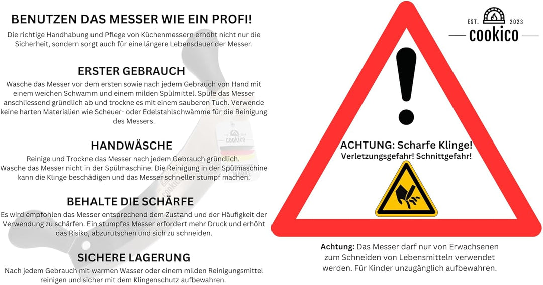 Pizzaschneider 30cm gross mit ergonomischen Handgriffen & Klingenschutz – Profi Wiegemesser für Pizz