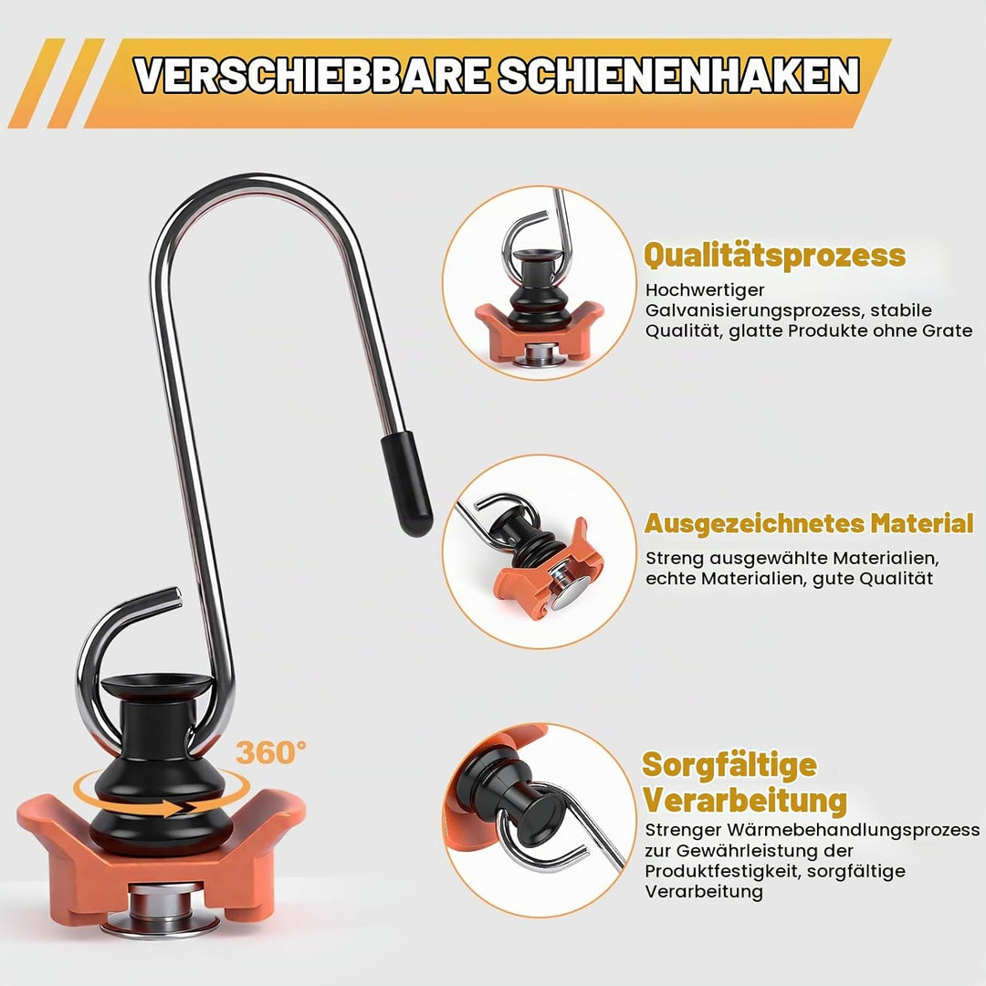 Idong Airlineschiene Zubehör Haken 8 Stück – Single Endbeschlag Airlineschiene Fitting &amp; Kederleiste