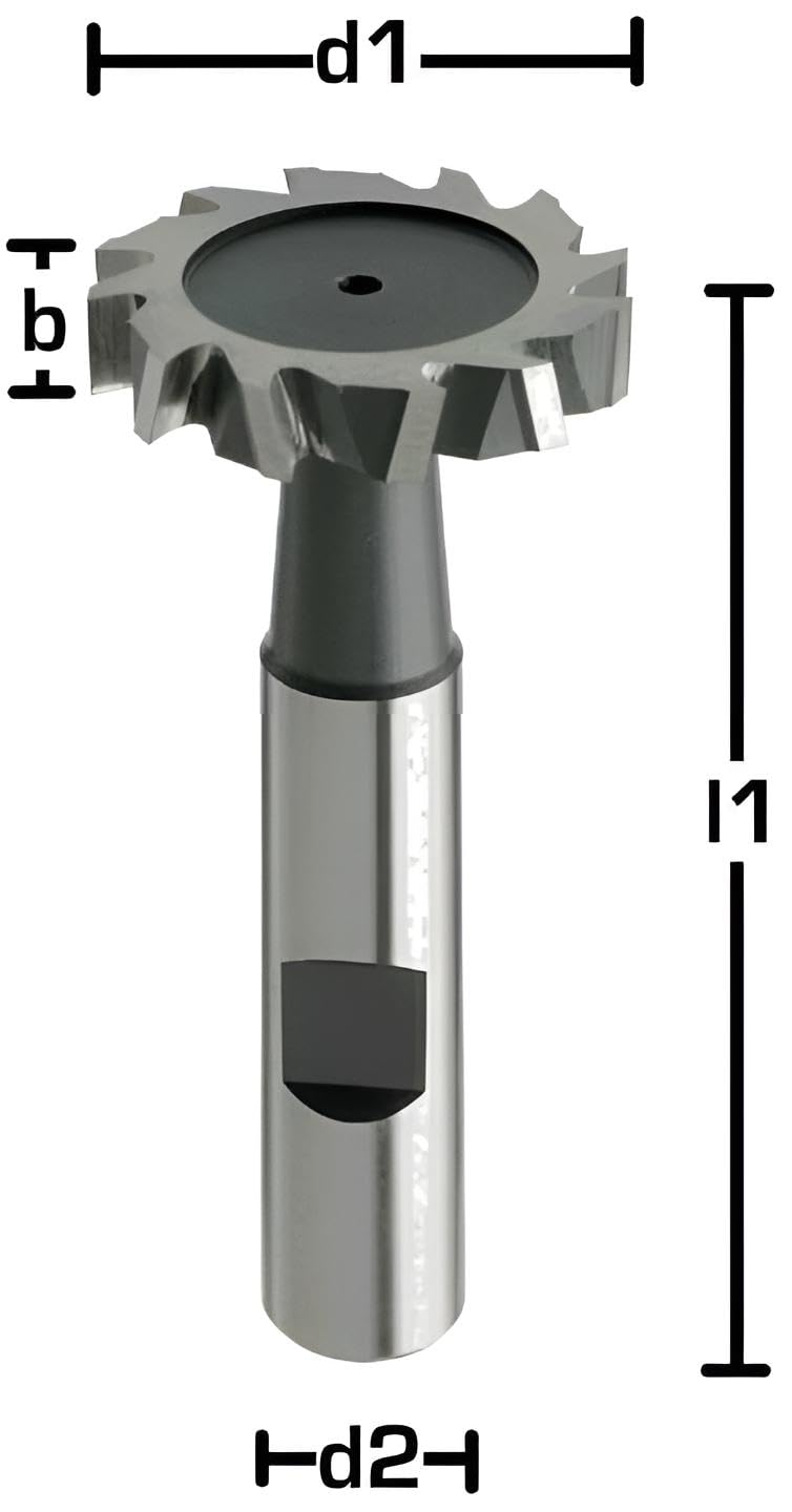 HSSE-Schlitzfräser, T-Fräser, T-Nutenfräser, kreuzverzahnt, DIN850, Z=8, Typ N, HB (19,5 x 6 x 63 -