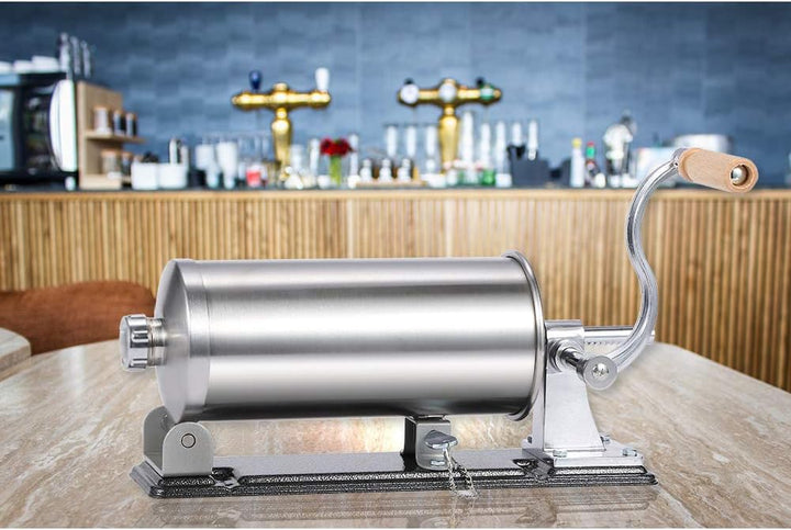 MASTER FENG Wurstfüller, Horizontale Küche Aluminium Wurstfüllmaschine mit Saugfuss Verpackt 8 Gröss