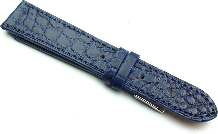 20mm Echt Alligator Klassik handgemacht in Deutschland Uhrenarmband Blau