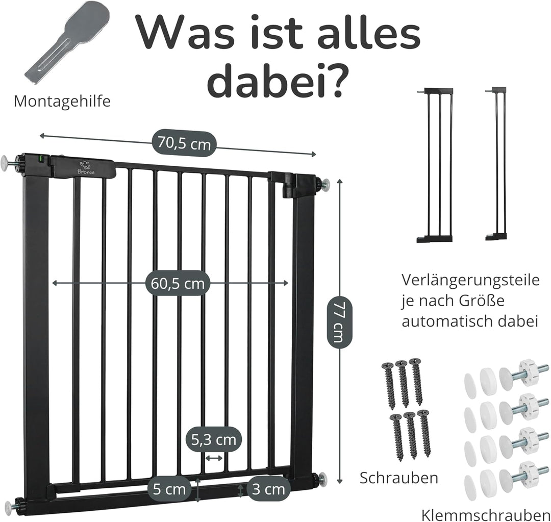 Luca Treppengitter ohne Bohren | Türgitter & Treppenschutzgitter zum Klemmen | verlängerbar 75-194 c