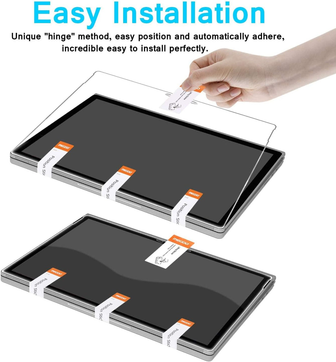 Megoo [2er-Pack] Displayschutzfolie für Microsoft Surface Book 3 15 Zoll (2020 Release), [HD gehärte