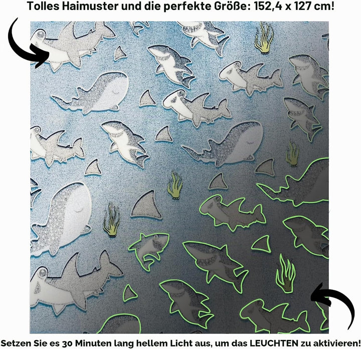Hai-Überwurfdecke: leuchtet im Dunkeln, gemütlich, weich, warme Fleecedecke für Jungen und Mädchen,