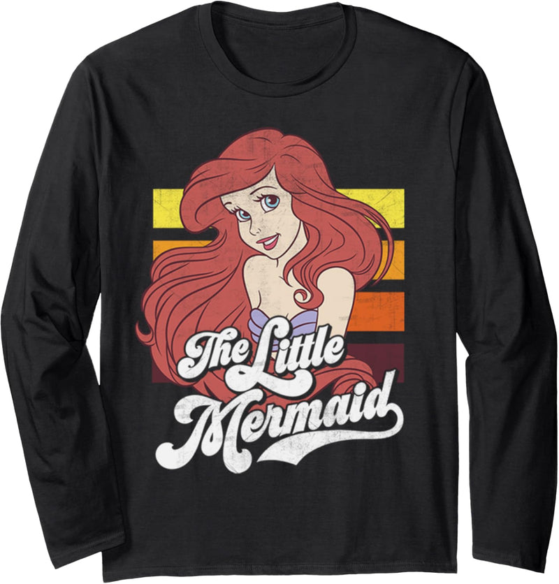 Disney The Little Mermaid Ariel Retro Style Portrait Langarmshirt