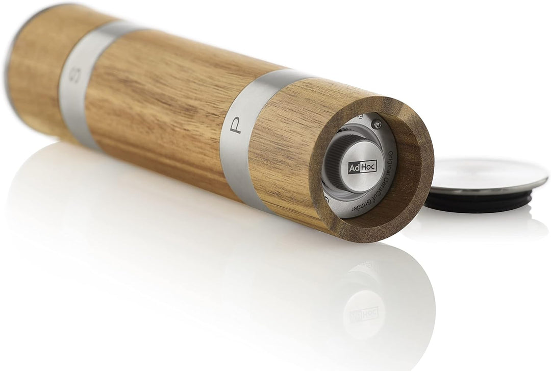 AdHoc MP90 manuelle Doppelmühle aus Holz DUOMILL | Premium Salzmühle und Pfeffermühle | langlebiges