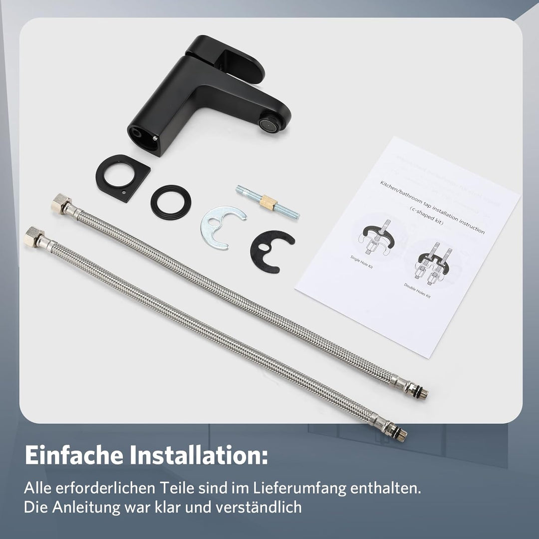 Waschtischarmatur Badarmatur Einhand-Waschtischbatterie, Wasserhahn Bad mit Auslauf Höhe 85 mm, Misc