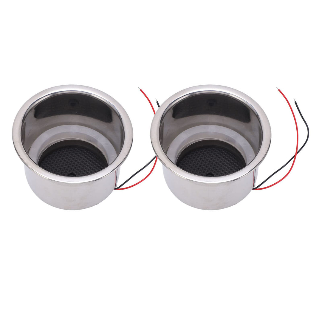 Beleuchtete Getränkehalter, 2 STÜCKE Leuchtender Getränkehaltereinsatz 8 LEDs Edelstahl 304, LED-Lic