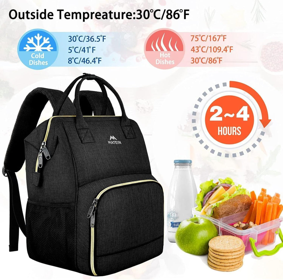 MATEIN Lunch Rucksack für Frauen, isolierter Kühlrucksack Lunchtasche mit USB-Ladeanschluss für Männ
