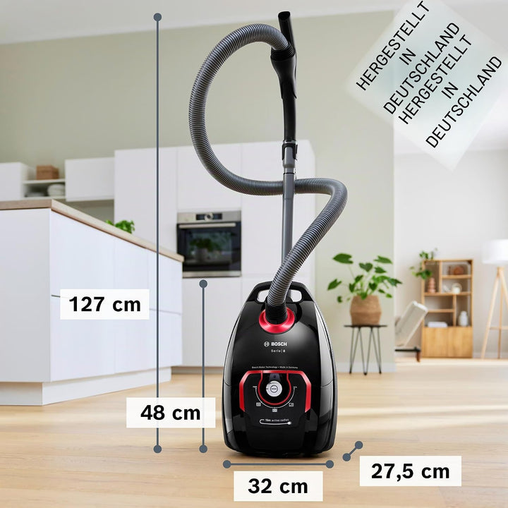 Bosch Staubsauger mit Beutel Serie 8 BGB75X650, für Allergiker, Hygiene-Filter, 10 Jahre Motorgaran