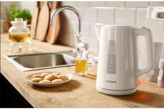 Philips Wasserkocher – 1.7 L Fassungsvermögen mit Kontrollanzeige, Pirouettenbasis, weiss (HD9318/00
