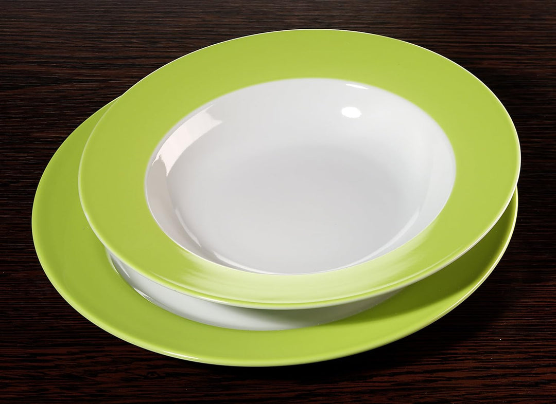 Ritzenhoff & Breker Tafelservice Doppio, 8-teilig, Porzellangeschirr, Grün Grün Tafelservice, Grün T