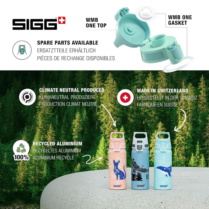 SIGG - Alu Trinkflasche Kinder - WMB ONE - Für Kohlensäurehaltige Getränke Geeignet - Auslaufsicher