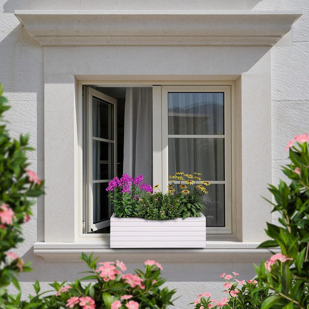 BooGardi Blumenkasten mit Einsatz · Weiss 44cm x 20cm x 14cm · 4 Farben 3 Grössen · Pflanzgefäss für