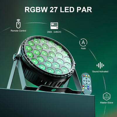 LED Par licht Strahler, Bühnenlicht 27 * 8W RGBW LEDs Scheinwerfer DMX512 Discolicht Partylicht für