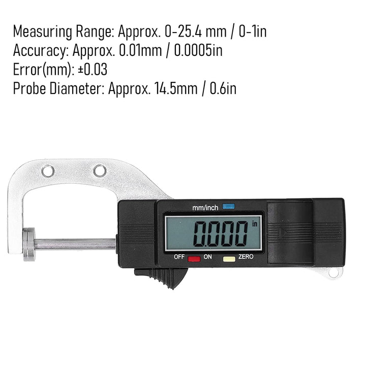 Digitales Dickenmessgerät, 0,01 mm Genauigkeit, Horizontal Elektronisches Dickenmessgerät, Digitale
