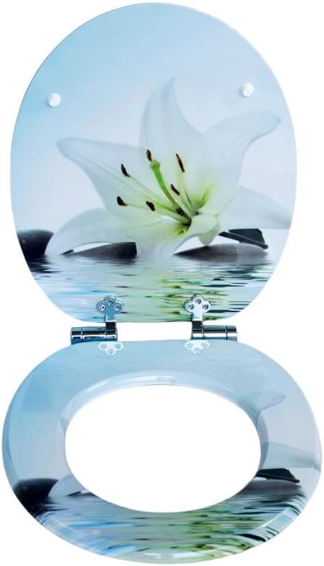 MDF-Toilettensitz mit Soft-Close-Mechanismus, O-förmiger Toilettensitz mit verstellbaren Scharnieren