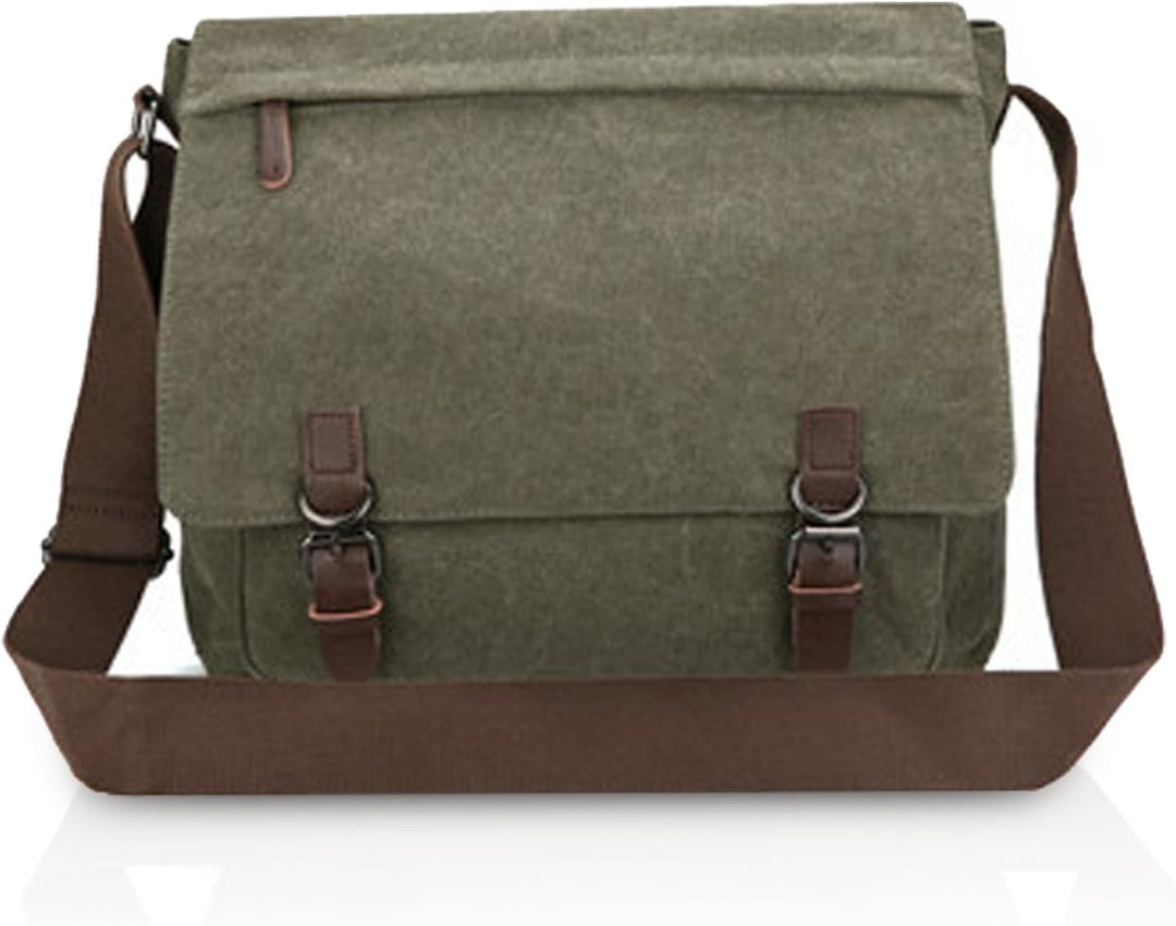 FANDARE Retro Umhängetasche Segeltuch Schultertasche Herren Damen Lehrertasche Briefträgertasche für