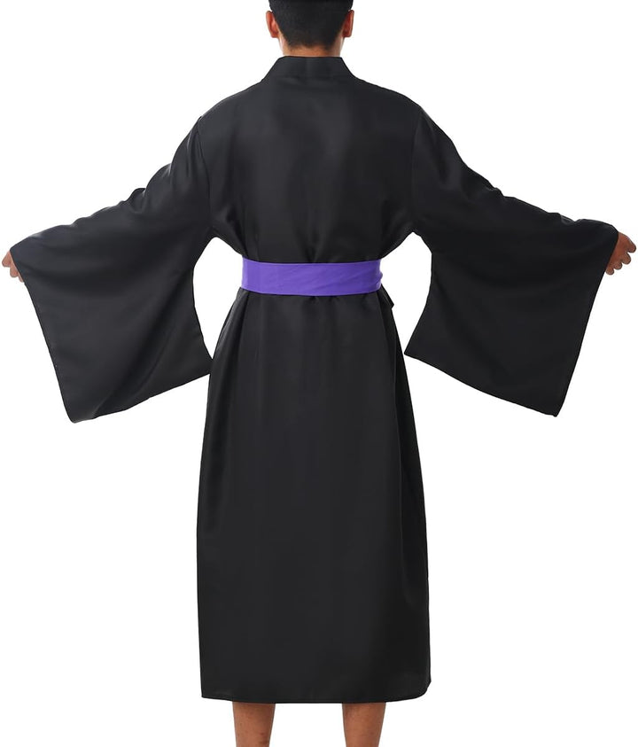 BPURB Herren japanische Yukata traditionell Kimono Robe Pyjamas Bademantel Morgenmantel Langarm V Au