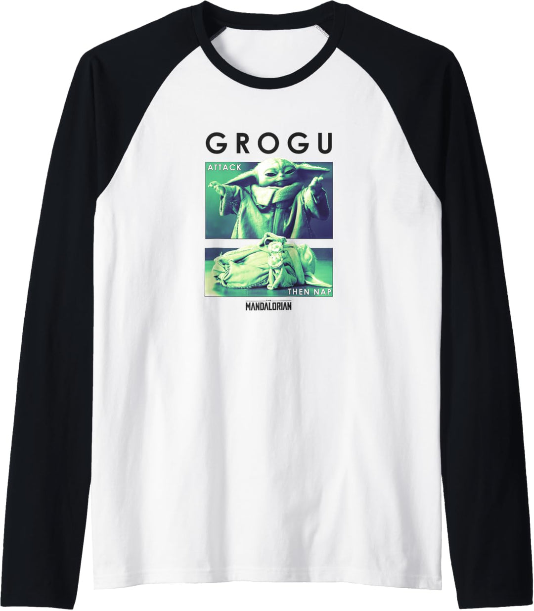 Star Wars: The Mandalorian Grogu Attack Then Nap R14 Raglan