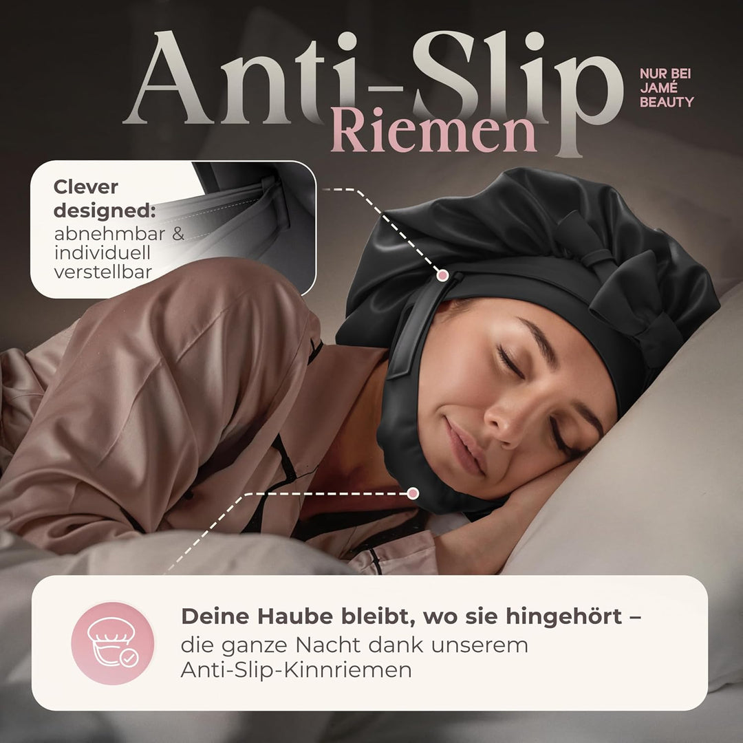 Seidenhaube zum Schlafen - 100% Maulbeerseide I Schlafhaube Seide - Idealer Schutz vor Frizz, Haarbr