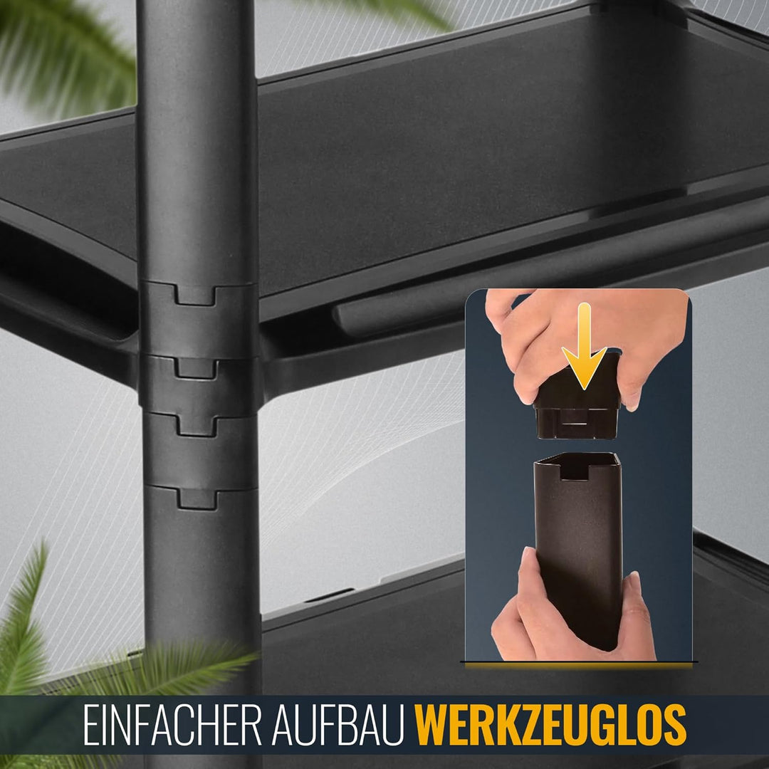 RICOO Rollcontainer Rollwagen mit Schublade Organizer WM5-L, Modular Schwarz Schreibtisch Bürocontai