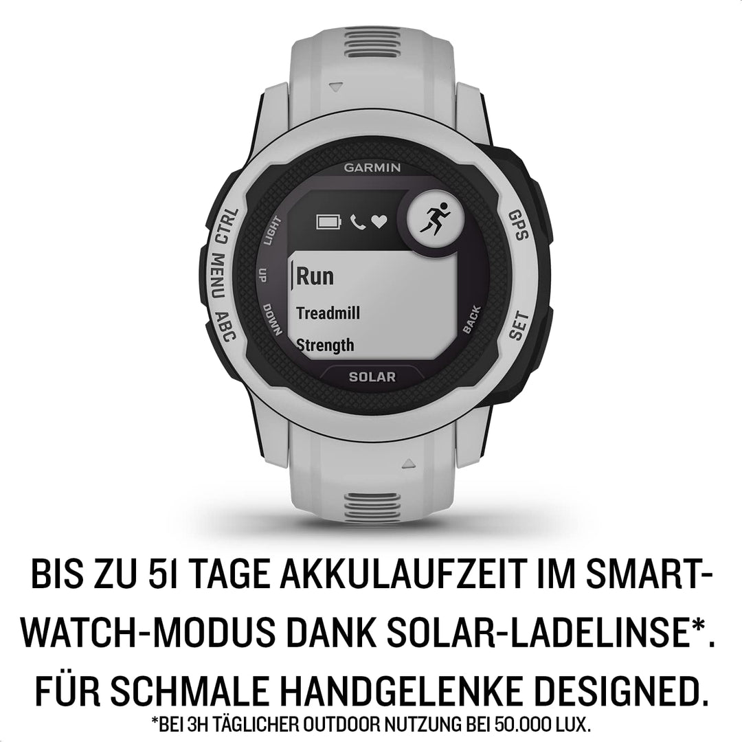 Garmin Instinct 2S Solar – schlanke GPS-Smartwatch mit bis zu 51 Tagen Akkulaufzeit, über 40 Sport-A